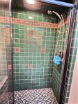 Shower with hand held shower head, good pressure and hot water